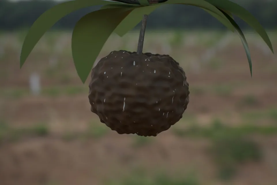 Rendered mummified apple